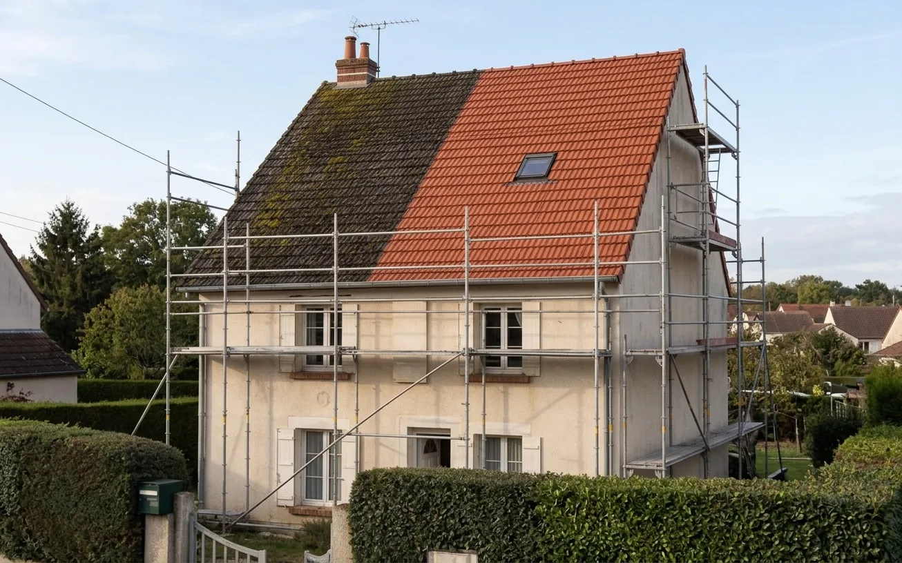 Démoussage de toiture à Villeparisis